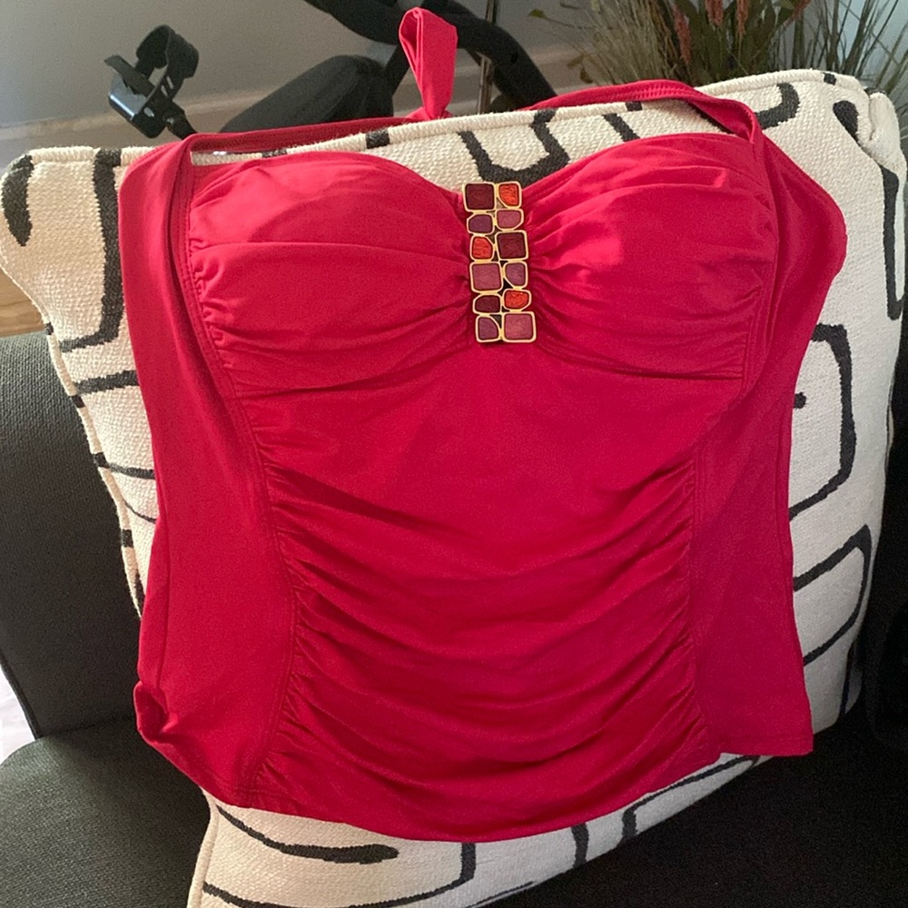 LA BLANCA LADIES TANKINI BATHING SUIT TOP SIZE 10